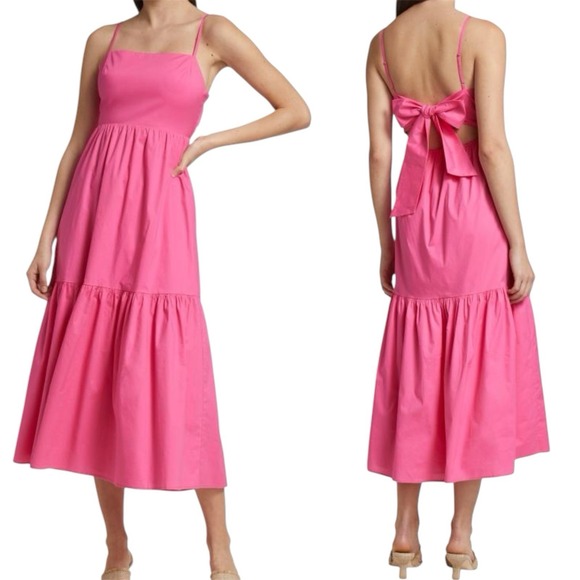 Wayf Dresses & Skirts - WAYF Ollie Open-Back Tiered Midi Dress. Pink.Wedding Guest/Cute Summer.Sz XS